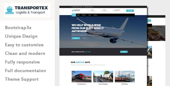 Transportex Business WordPress Theme