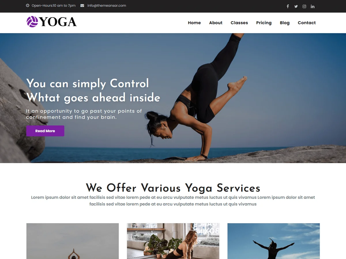 Yoga Free WordPress Theme