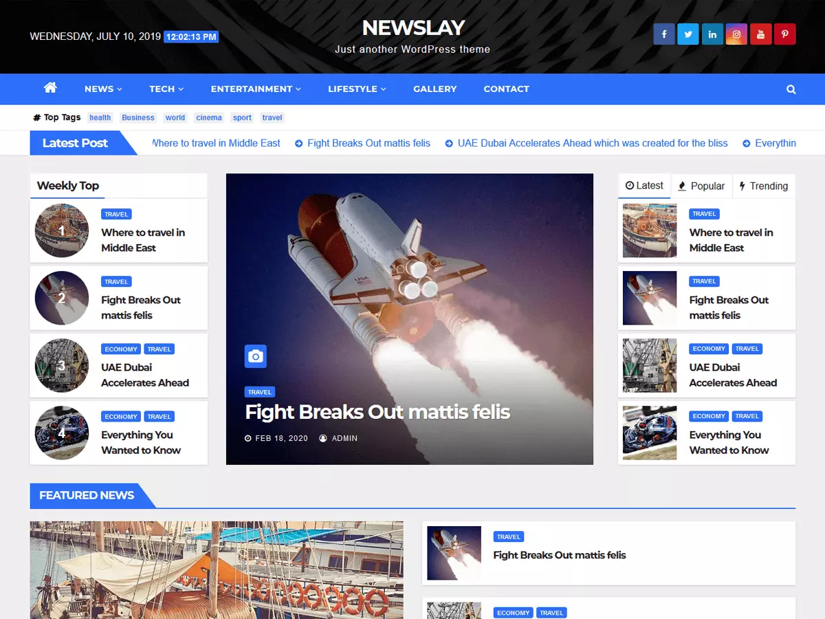 Newslay WordPress Theme