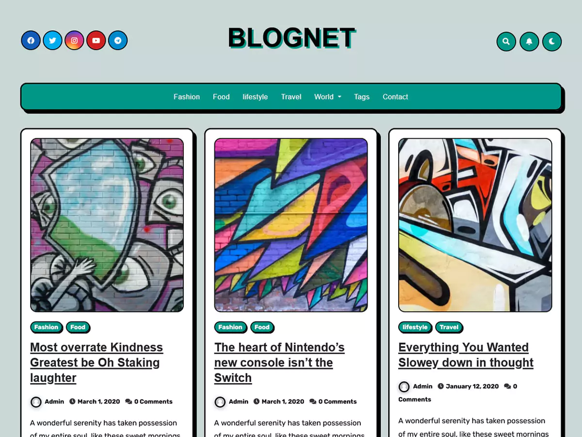 Blognet Free WordPress Theme
