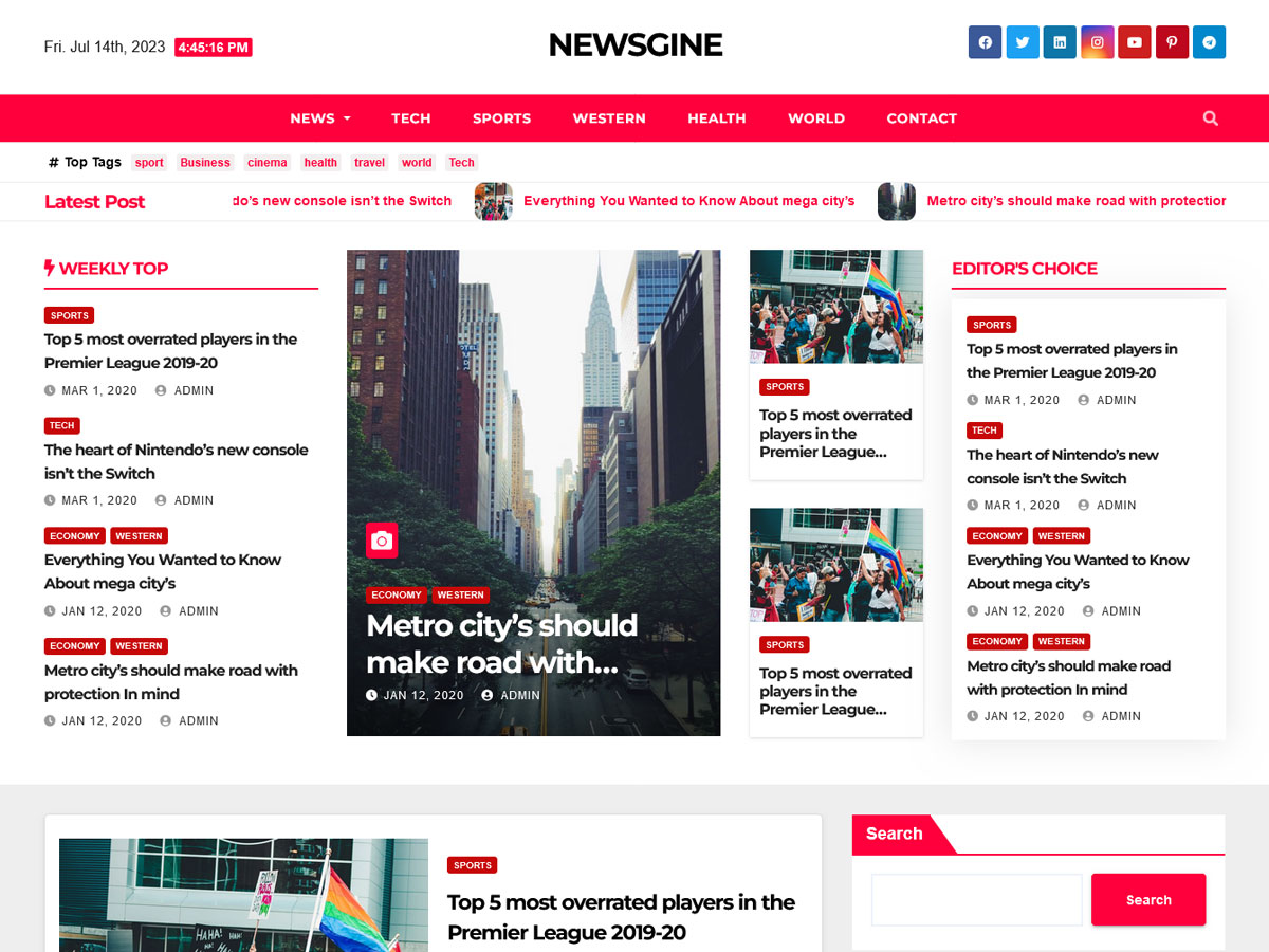 Newsgine WordPress Theme