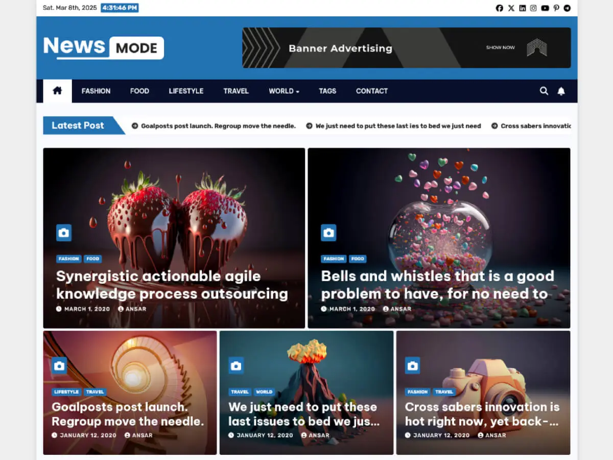 Newsmode Free Magazine & Blog WordPress Theme